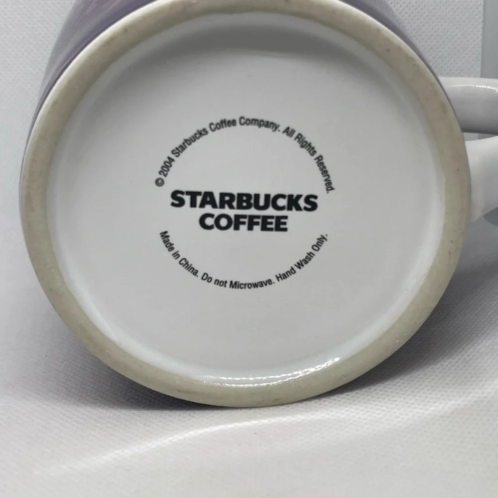 Starbucks 2004 Purple Tapestry Damask Brocade Gold Rim Coffee Cup - Picture 3 of 9
